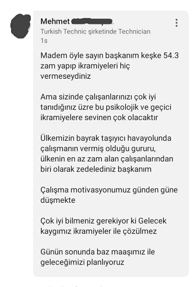 THY’de zam krizi! Başkandan işçiye tehdit - Resim : 2