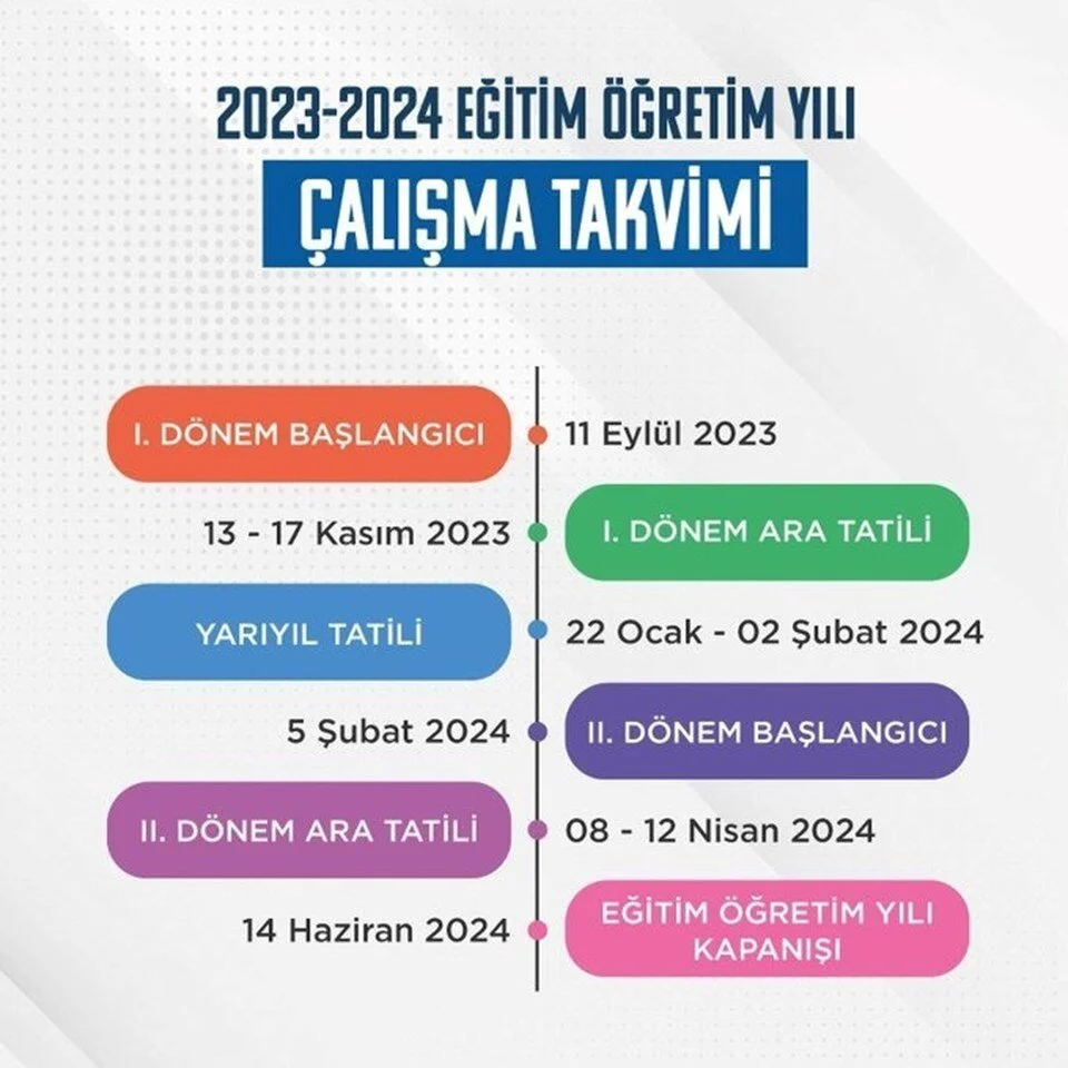 2023-2024 Okul Tatilleri: Okul Ara Tatili Ne Zaman? Kasım Okul Tatili Ayın Kaçında? - Resim : 1