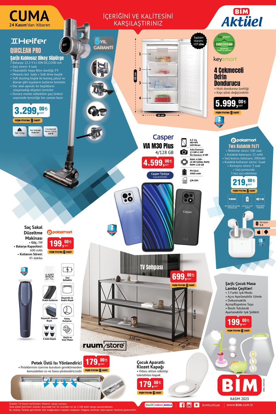 BİM Aktüel 24 Kasım 2023 Kataloğu! BİM Aktüel Katalog Kaçmaz! BİM Heifer Dikey Süpürge 3299 TL - Resim : 1