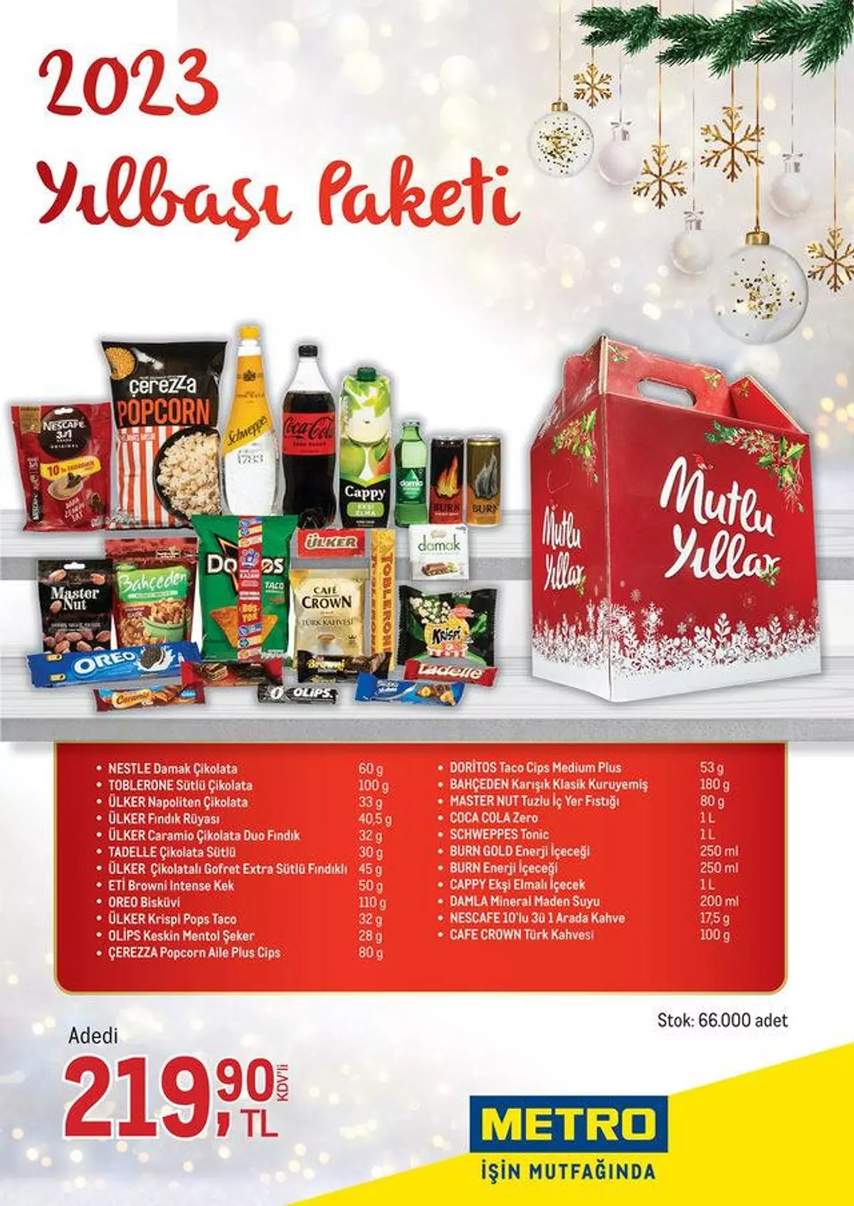 Yılbaşı sepeti ne kadar, sepette neler var, kaç TL? CarrefourSA, Migros, Metro, Çiçeksepeti, Kahve Dünyası yılbaşı sepetleri... - Resim : 4