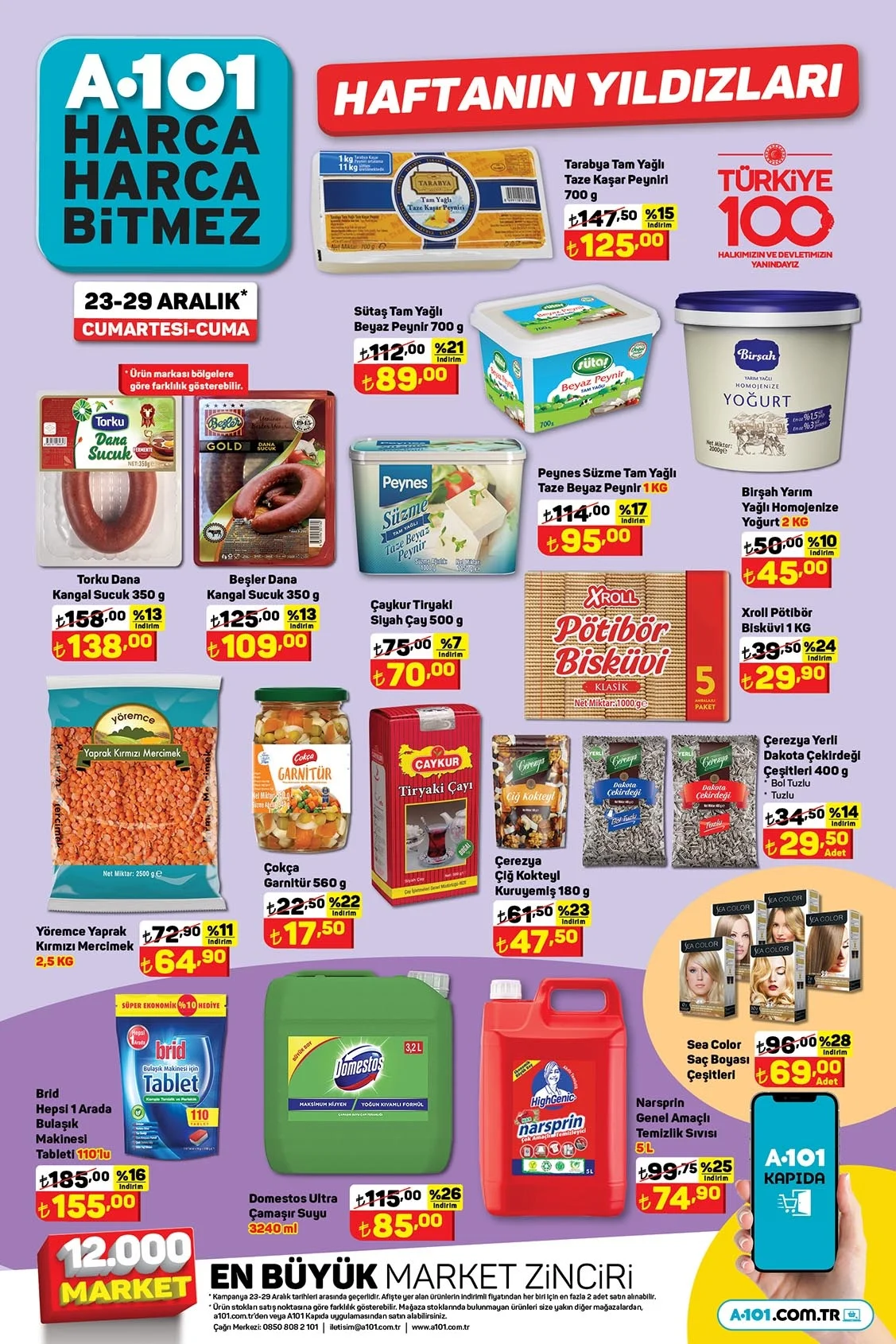 23 Aralık A101 Kataloğu 2023: A101 Hafta Sonu Selpak Papia Tuvalet Kağıdı 64,50 TL! A101 Hafta Sonu Çay Ve Mercimek Kaçmaz Fiyat - Resim : 2