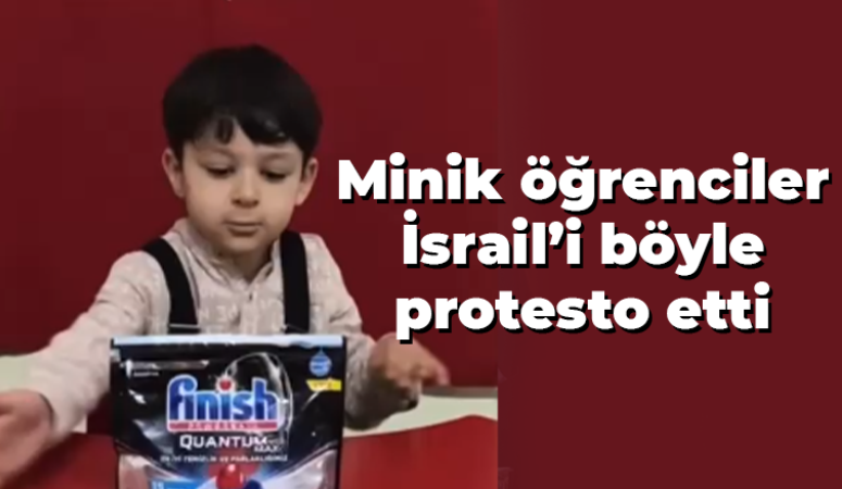 Minik öğrenciler İsrail’i böyle protesto etti