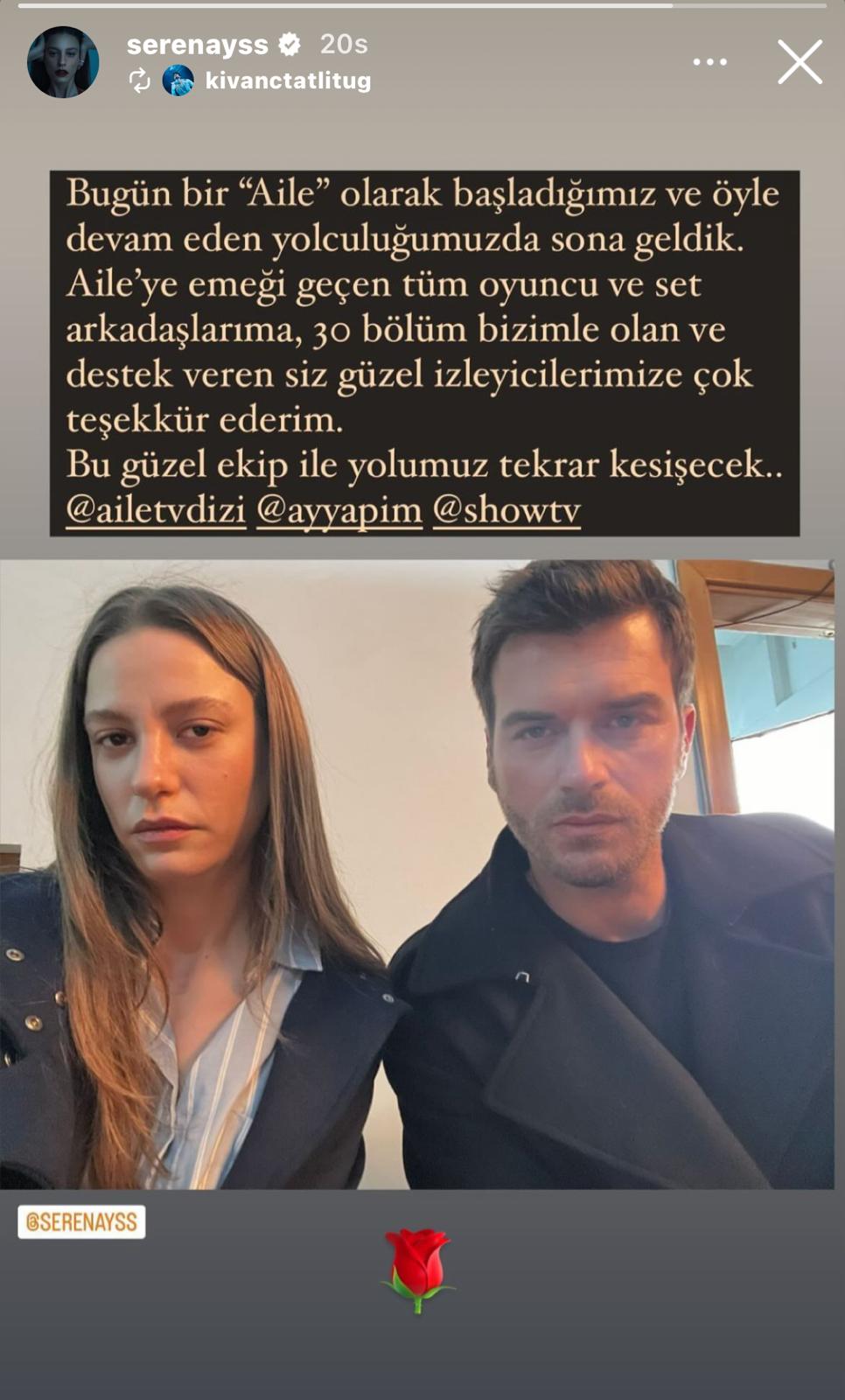 Serenay Sarıkaya'dan Kıvanç Tatlıtuğ'a 'güllü' karşılık... Vedası yürek burktu! "Yollarımız tekrar kesişecek' - Resim : 1