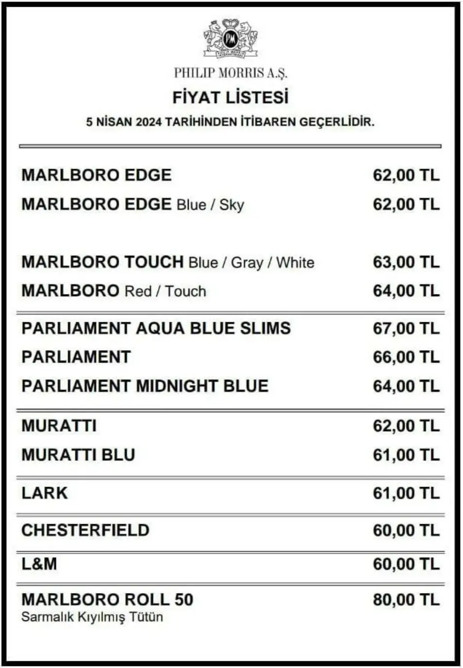 Güncel Sigara Fiyatları 5 Nisan 2024 Cuma: Sigaraya Zam Sigara Fiyatları Marlboro! Philip Morris, Marlboro, Winston, JTI, Parliament Zamlı Sigara Listesi - Resim : 1