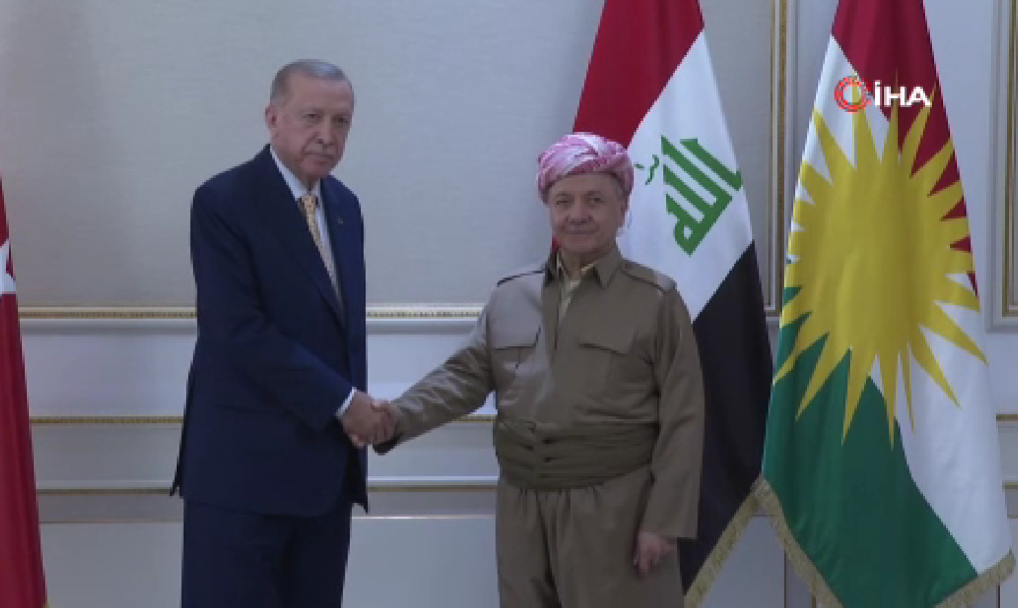 Erdoğan, Kürdistan Demokrat Partisi Başkanı Barzani ile görüştü