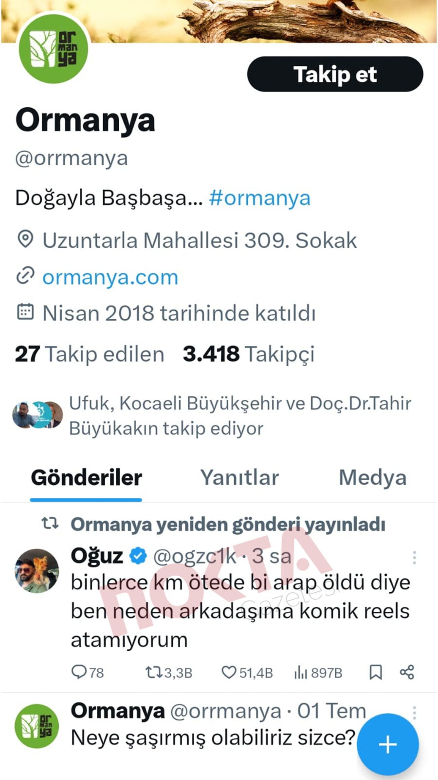 Ormanya'dan dikkat çeken Haniyye paylaşımı! - Resim : 1